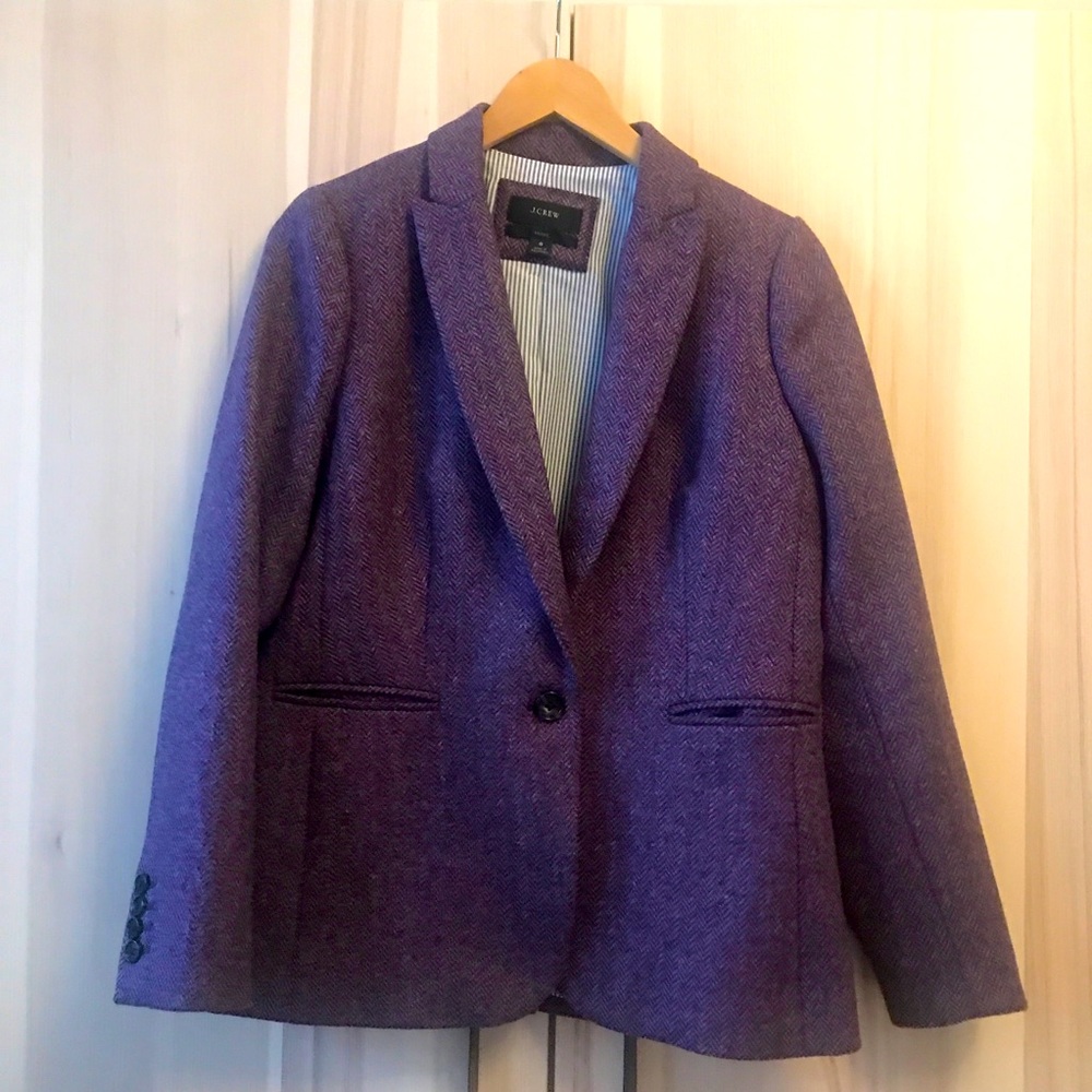 J. Crew Parke Herringbone Wool Blazer EUC